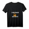 Damen I DESTROY SILENCE Lustiges Dudelsack Spieler Irish Folk T-Shirt mit V-Ausschnitt – Perfektes Geschenk für Musiker, Dudelsackliebhaber & Bandauftritte