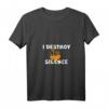 Damen I DESTROY SILENCE Lustiges Dudelsack Spieler Irish Folk T-Shirt mit V-Ausschnitt – Perfektes Geschenk für Musiker, Dudelsackliebhaber & Bandauftritte