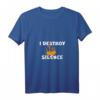 Damen I DESTROY SILENCE Lustiges Dudelsack Spieler Irish Folk T-Shirt mit V-Ausschnitt – Perfektes Geschenk für Musiker, Dudelsackliebhaber & Bandauftritte
