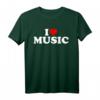 I Love Music - Herz T-Shirt für Musikliebhaber, Fans & Liebhaber | Lustiges Geschenk für Weihnachten & Geburtstag