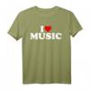 I Love Music - Herz T-Shirt für Musikliebhaber, Fans & Liebhaber | Lustiges Geschenk für Weihnachten & Geburtstag