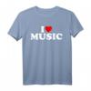I Love Music - Herz T-Shirt für Musikliebhaber, Fans & Liebhaber | Lustiges Geschenk für Weihnachten & Geburtstag