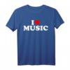 I Love Music - Herz T-Shirt für Musikliebhaber, Fans & Liebhaber | Lustiges Geschenk für Weihnachten & Geburtstag