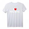 I Love Music - Herz T-Shirt für Musikliebhaber, Fans & Liebhaber | Lustiges Geschenk für Weihnachten & Geburtstag