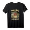 MUSIC is my MEDITATION Rasta Löwe Musik Yoga Meditieren T-Shirt - Vintage Design für Musik, Yoga & Reggae Fans, perfektes Geschenk