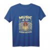 MUSIC is my MEDITATION Rasta Löwe Musik Yoga Meditieren T-Shirt - Vintage Design für Musik, Yoga & Reggae Fans, perfektes Geschenk