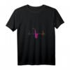 Damen Jazz Musikinstrument Saxophonist Musik Herzschlag T-Shirt mit V-Ausschnitt – Perfekt für Saxophonspielerinnen und Jazzmusik-Fans