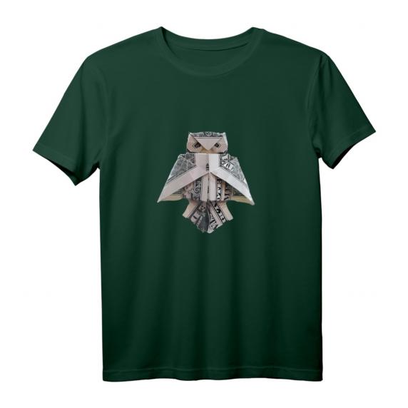 Origami Eule aus einer Dollarnote T-Shirt – Stylisches Design für Männer und Frauen, perfekte Alltags- und Geschenkidee