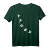 Origami Kraniche Vogel T-Shirt mit geometrischem Linienmuster – Minimalistische Streetwear für Schule, Uni & Arbeit