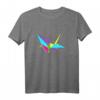 Buntes Origami Kranich Faltkunst Geschenk - Kreatives Origami Motiv T-Shirt für Bastler, Japan-Fans & Origami-Liebhaber