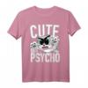 Süß aber Psycho Humor Frau T-Shirt - Gothic, Punk & Horror Geschenk für Halloween & Geburtstage