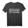 Schlagzeug T-Shirt - Eat Sleep Trommeln für Musiker, Drummer & Bandmitglieder, Klassisch geschnitten
