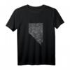 Nevada - Unbekannte Elevations Kartenkunst T-Shirt im Retro & Synthwave Stil – Minimalistische Datenvisualisierung & Souvenir