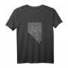 Nevada - Unbekannte Elevations Kartenkunst T-Shirt im Retro & Synthwave Stil – Minimalistische Datenvisualisierung & Souvenir