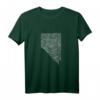 Nevada - Unbekannte Elevations Kartenkunst T-Shirt im Retro & Synthwave Stil – Minimalistische Datenvisualisierung & Souvenir