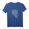 Nevada - Unbekannte Elevations Kartenkunst T-Shirt im Retro & Synthwave Stil – Minimalistische Datenvisualisierung & Souvenir