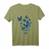 Blauer Schmetterling Kunst Garten Langarmshirt – Schöne Motive, langlebig, doppelt genähter Saum