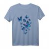 Blauer Schmetterling Kunst Garten Langarmshirt – Schöne Motive, langlebig, doppelt genähter Saum