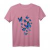 Blauer Schmetterling Kunst Garten Langarmshirt – Schöne Motive, langlebig, doppelt genähter Saum