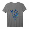 Blauer Schmetterling Kunst Garten Langarmshirt – Schöne Motive, langlebig, doppelt genähter Saum