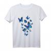 Blauer Schmetterling Kunst Garten Langarmshirt – Schöne Motive, langlebig, doppelt genähter Saum