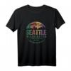 Seattle Washington Skyline Grunge Kunst T-Shirt – Souvenir & Erinnerung an Ihren Familienurlaub im Pazifischen Nordwesten