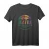 Seattle Washington Skyline Grunge Kunst T-Shirt – Souvenir & Erinnerung an Ihren Familienurlaub im Pazifischen Nordwesten