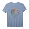 Seattle Washington Skyline Grunge Kunst T-Shirt – Souvenir & Erinnerung an Ihren Familienurlaub im Pazifischen Nordwesten