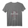 Damen T-Shirt mit Psalm 'Ich werde den Lobpreis des Herrn' - Klassisch geschnitten, V-Ausschnitt, leichtes religiöses Design