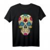 Tag der toten Blume Zuckerschädel T-Shirt – Buntes Kawaii Design für Día de Los Muertos und Halloween, Perfekt für Kinder und Erwachsene