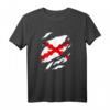Burgunderrotes Kreuz T-Shirt mit spanischer Flagge und Wildleder-Design – Kulturelle Mode mit Geschichte Spaniens