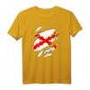 Burgunderrotes Kreuz T-Shirt mit spanischer Flagge und Wildleder-Design – Kulturelle Mode mit Geschichte Spaniens