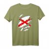 Burgunderrotes Kreuz T-Shirt mit spanischer Flagge und Wildleder-Design – Kulturelle Mode mit Geschichte Spaniens
