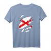 Burgunderrotes Kreuz T-Shirt mit spanischer Flagge und Wildleder-Design – Kulturelle Mode mit Geschichte Spaniens