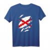 Burgunderrotes Kreuz T-Shirt mit spanischer Flagge und Wildleder-Design – Kulturelle Mode mit Geschichte Spaniens