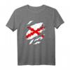 Burgunderrotes Kreuz T-Shirt mit spanischer Flagge und Wildleder-Design – Kulturelle Mode mit Geschichte Spaniens