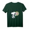 HapKitten Snoopy rosa Gänseblümchen T-Shirt – Lizenzprodukt mit V-Ausschnitt für Frauen