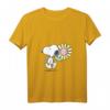 HapKitten Snoopy rosa Gänseblümchen T-Shirt – Lizenzprodukt mit V-Ausschnitt für Frauen