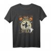 Damen Yes I Can Drive A Stick Hexen T-Shirt – Lustiges Halloween Kostüm mit Fledermäusen, Kürbissen & Geist, Perfekt für Trick or Treat & Partys