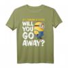 HapKitten T-Shirt mit Spruch 'If I Throw A Stick Will You Go Away' – Lustiges Minions Design für den besonderen Tag