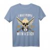 Funny Billiard Pool I Beat People with a Stick T-Shirt – Lustiges Geschenk für Billardspieler & Poolfans