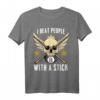Funny Billiard Pool I Beat People with a Stick T-Shirt – Lustiges Geschenk für Billardspieler & Poolfans