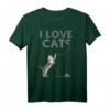 I LOVE CATS - Geschenkidee Statement T-Shirt mit Woll-Design für Katzenliebhaber, perfekt für Geburtstag, Weihnachten, Valentinstag & Muttertag