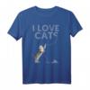 I LOVE CATS - Geschenkidee Statement T-Shirt mit Woll-Design für Katzenliebhaber, perfekt für Geburtstag, Weihnachten, Valentinstag & Muttertag