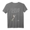 I LOVE CATS - Geschenkidee Statement T-Shirt mit Woll-Design für Katzenliebhaber, perfekt für Geburtstag, Weihnachten, Valentinstag & Muttertag