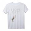 I LOVE CATS - Geschenkidee Statement T-Shirt mit Woll-Design für Katzenliebhaber, perfekt für Geburtstag, Weihnachten, Valentinstag & Muttertag