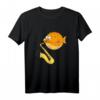 Süßes Kugelfisch Spielt Saxophon Design T-Shirt – Lustiges Meeresmotiv für Tier- und Musikfans