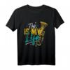 Das ist mein Leben - Trompetenspieler Geschenk T-Shirt für Trompeter, Jazz Musiker & Bläser zum Geburtstag & Weihnachten