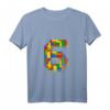 Kinder Bausteine T-Shirt zum 6. Geburtstag – Perfekt für Mottoparty, Dekoration und Geburtstagssouvenirs