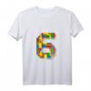 Kinder Bausteine T-Shirt zum 6. Geburtstag – Perfekt für Mottoparty, Dekoration und Geburtstagssouvenirs